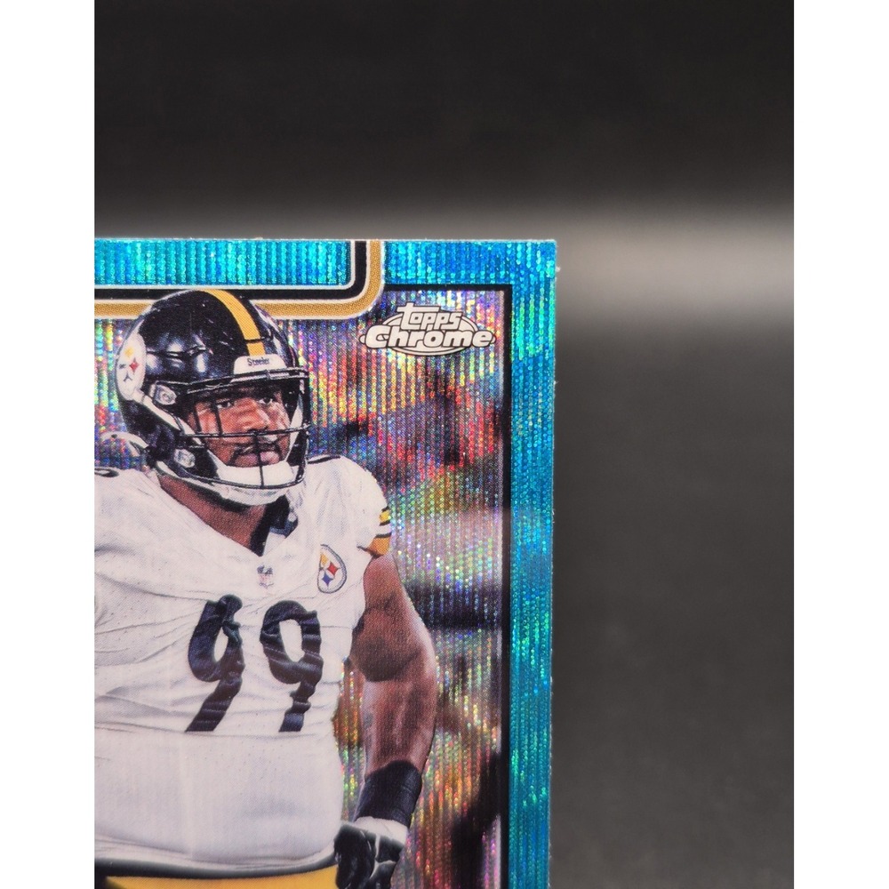 2025 Topps Chrome Derrick Harmon #361 Rookie Aqua Wave /199 Pittsburgh Steelers - Picture 4 of 10